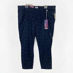 NWT Old Navy Pants Womens Plus Size 18 Pixie Ankle Cropped Eyelet Navy Blue